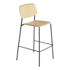 Tabouret de bar en chêne naturel mat et acier Low Soft Edge 10 - HAY