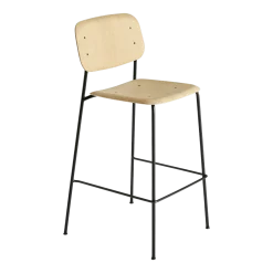 Tabouret de bar en chêne naturel mat et acier Low Soft Edge 10 - HAY