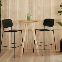 Tabouret de bar en chêne noir et acier High Soft Edge 95 - HAY