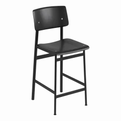 Tabouret de bar en chêne noir et noir 65 cm Loft - Muuto