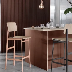 Tabouret de bar en chêne noir et noir 65 cm Loft - Muuto