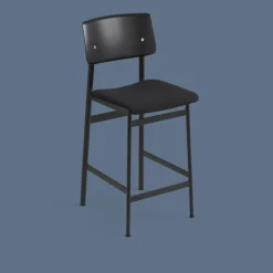 Tabouret de bar en chêne noir et noir 65 cm Loft - Muuto