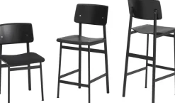 Tabouret de bar en chêne noir et noir 65 cm Loft - Muuto