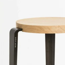 Tabouret de bar en chêne noir graphite BIG LOU - TIPTOE