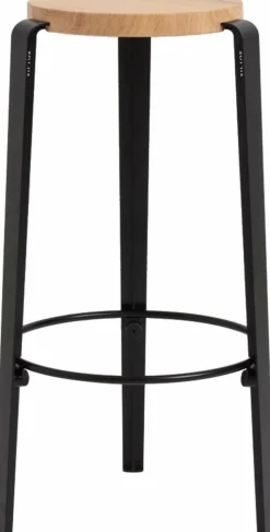 Tabouret de bar en chêne noir graphite BIG LOU - TIPTOE
