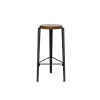 Tabouret de bar en chêne teinté et acier noir graphite 76cm MI LOU - TIPTOE