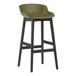 Tabouret de bar en chêne vernis noir et pp olive 75 cm Hyg - Normann Copenhagen