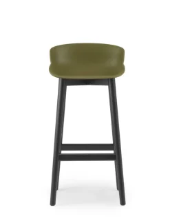 Tabouret de bar en chêne vernis noir et pp olive 75 cm Hyg - Normann Copenhagen