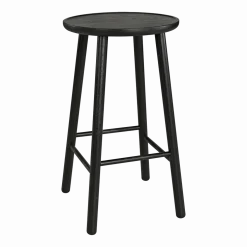 Tabouret de bar en frêne noir 78 cm ZigZag - Hans K