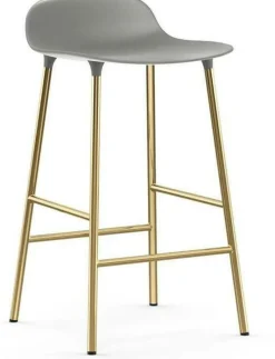 Tabouret de bar en laiton et pp gris 65 cm Form - Normann Copenhagen