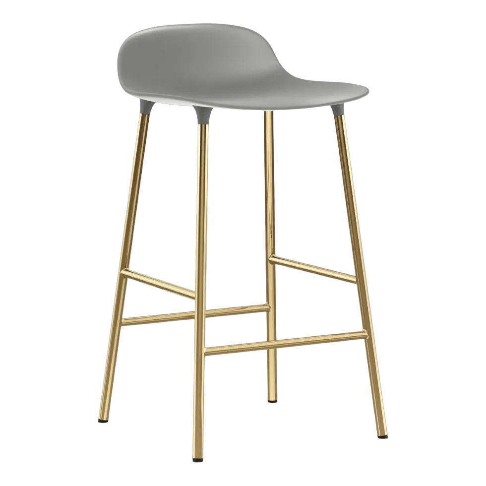 Tabouret de bar en laiton et pp gris 65 cm Form - Normann Copenhagen
