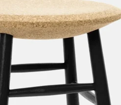 Tabouret de bar en liège clair et bois noir Drifted - Hem