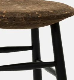 Tabouret de bar en liège foncé et bois noir Drifted - Hem