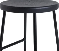 Tabouret de bar en métal et bois noir 65 cm Cornet - HAY