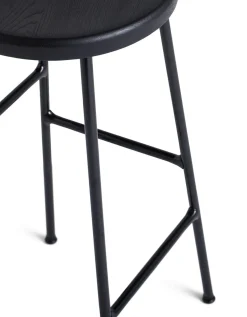 Tabouret de bar en métal et bois noir 65 cm Cornet - HAY