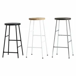 Tabouret de bar en métal et bois noir 65 cm Cornet - HAY