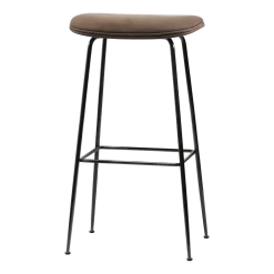 Tabouret de bar en métal noir et cuir nubuck Beetle - Gubi