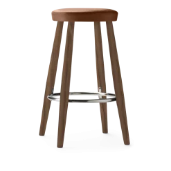 Tabouret de bar en noyer huilé et assise en cuir thor 307 35x68cm CH58 - Carl Hansen & Søn