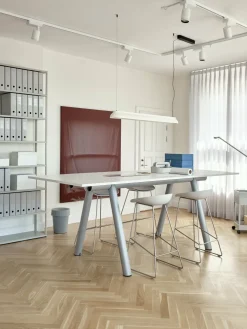 Tabouret de bar en plastique recyclé blanc et pieds en acier blanc 65 cm AAS 38 2.0 - HAY