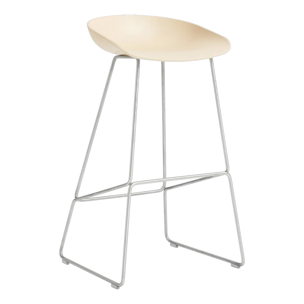 Tabouret de bar en plastique recyclé pêche et pieds en acier 75 cm AAS 38 2.0 - HAY