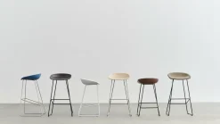 Tabouret de bar en plastique recyclé pêche et pieds en acier 75 cm AAS 38 2.0 - HAY