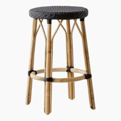 Tabouret de bar en rotin noir 78 cm Simone - Sika Design