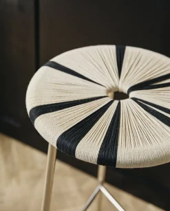 Tabouret de bar en tissage de jute fer et acier 71,5cm Morice - Nordal