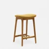 Tabouret de bar en tissu personnalisé et frêne foncé 65 cm Série 200-190 - 366 Concept