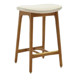 Tabouret de bar en tissu personnalisé et frêne foncé 65 cm Série 200-190 - 366 Concept