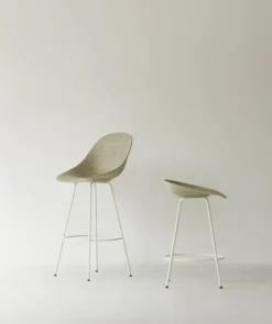Tabouret de bar recyclable en herbes marines et acier crème 75cm Mat - Normann Copenhagen