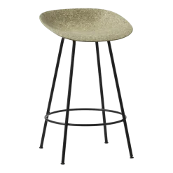 Tabouret de bar recyclable en herbes marines et acier noir 65cm Mat - Normann Copenhagen