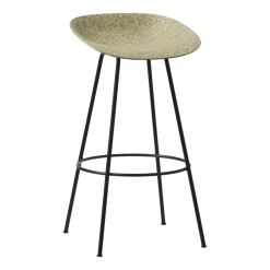 Tabouret de bar recyclable en herbes marines et acier noir 75cm Mat - Normann Copenhagen