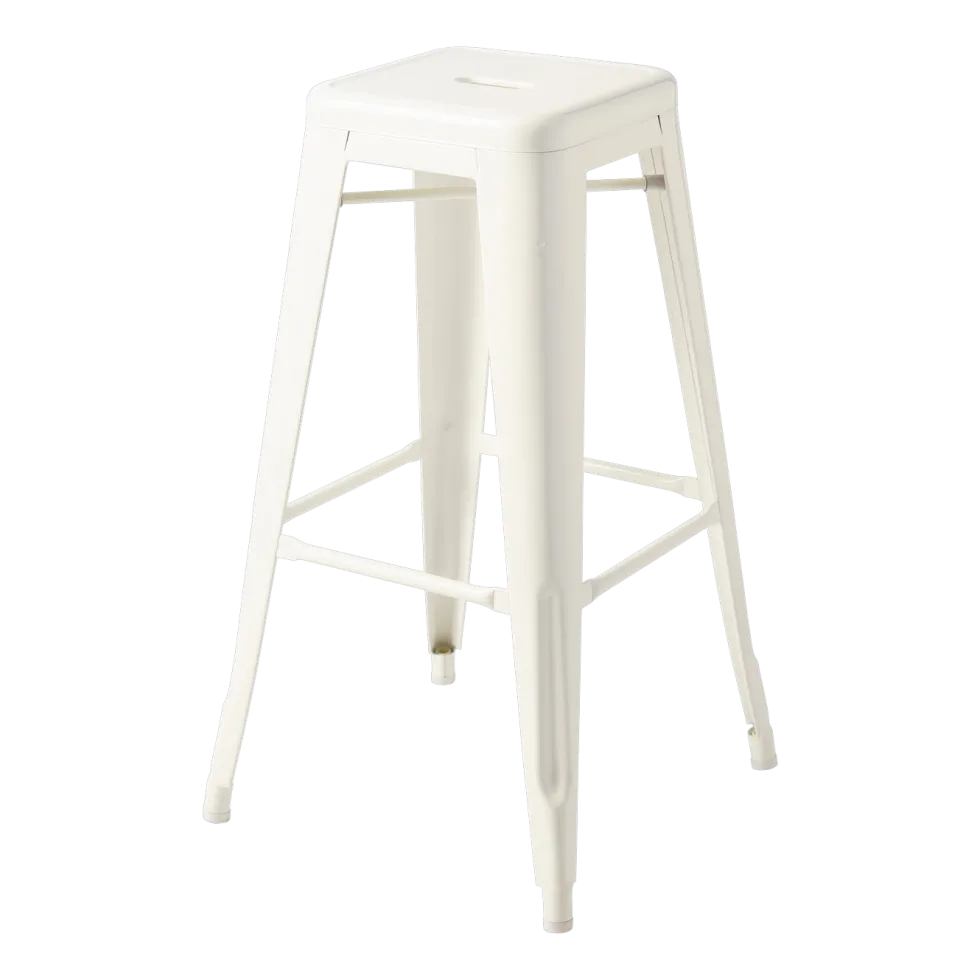 Tabouret en acier blanc perlé 75cm - Tolix