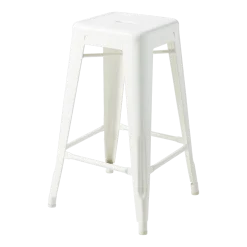 Tabouret en acier blanc pur 65cm - Tolix