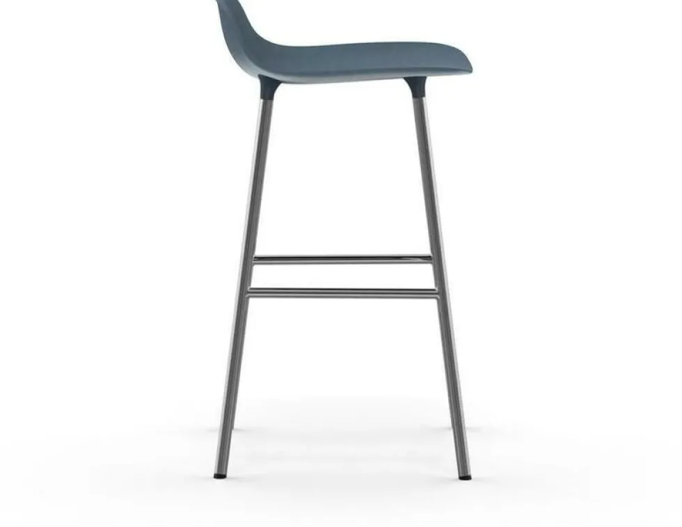 Tabouret en chrome et pp bleu 65 cm Form - Normann Copenhagen