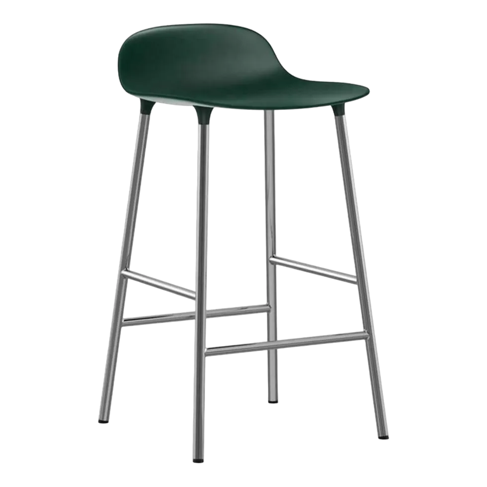 Tabouret en chrome et pp vert 65 cm Form - Normann Copenhagen