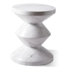 Tabouret en marbre blanc Zig Zag - Pols potten