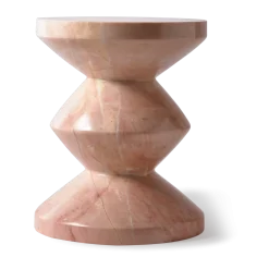 Tabouret en marbre rose Zig Zag - Pols potten