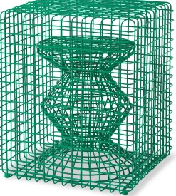 Tabouret en métal vert Zig zag - Pols potten