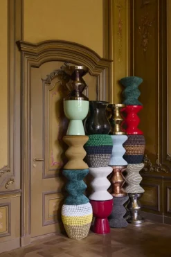 Tabouret en tissu beige Zig Zag - Pols Potten