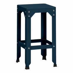 Tabouret haut en acier galvanisé denim 63 cm Hegoa - Matière Grise