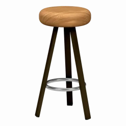 Tabouret haut en chêne et acier bronze 75 cm Smack - Matière Grise