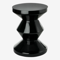 Tabouret noir laqué Zig Zag - Pols Potten