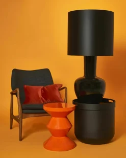 Tabouret orange laqué Zig Zag - Pols Potten