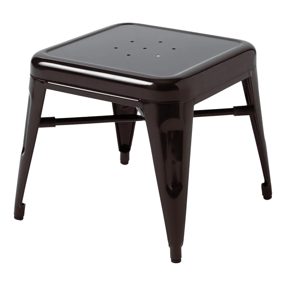 Tabouret pour enfant en acier brun noir Mouette - Tolix