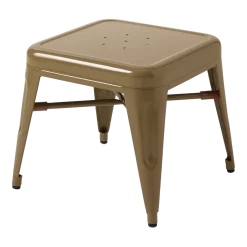 Tabouret pour enfant en acier brun vert Mouette - Tolix