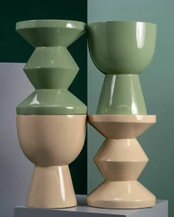 Tabouret vert pastel laqué Zig Zag - Pols Potten