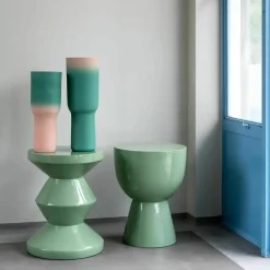 Tabouret vert pastel laqué Zig Zag - Pols Potten
