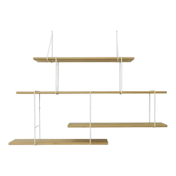Étagère en chêne et acier blanc setup 2 Link - Studio Hausen