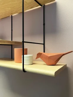 Étagère en frêne naturel et acier noir 90x22x64cm Shrink - Studio Hausen